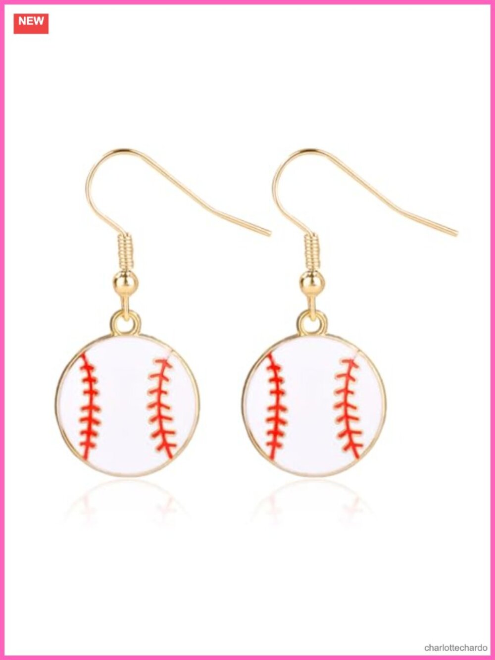 Baseball Dangle Earrings Stainless Steel Sports Jewelry Women